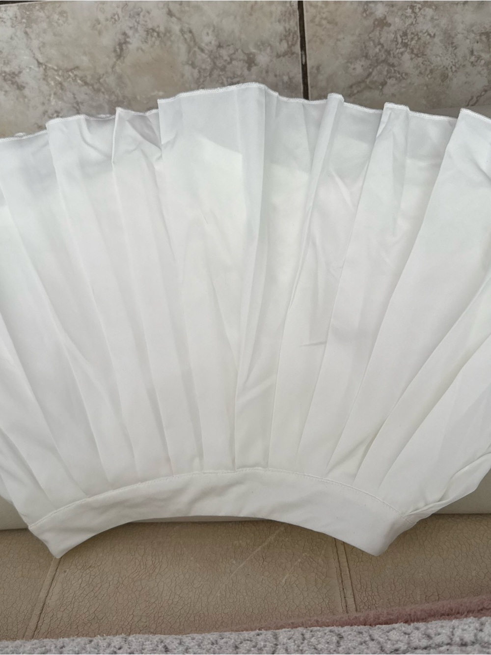 White Pleated Skirt Panel